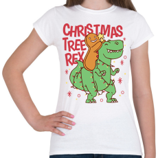PRINTFASHION Karácsonyi dínó - Női póló - Fehér