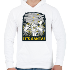 PRINTFASHION Karácsonyi dínók - Férfi kapucnis pulóver - Fehér férfi pulóver, kardigán