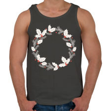 PRINTFASHION Karácsonyi fehér koszorú - Férfi atléta - Sötétszürke atléta, trikó