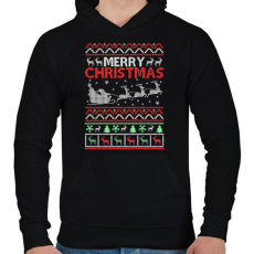 PRINTFASHION karácsonyi  - Férfi kapucnis pulóver - Fekete