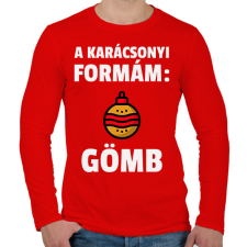 PRINTFASHION KARÁCSONYI FORMÁM - Férfi hosszú ujjú póló - Piros férfi póló