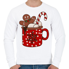 PRINTFASHION Karácsonyi forró csoki - Férfi pulóver - Fehér férfi pulóver, kardigán