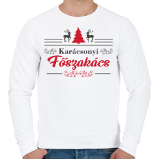 PRINTFASHION Karácsonyi főszakács - Férfi pulóver - Fehér