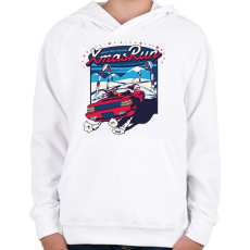 PRINTFASHION Karácsonyi futam-Xmas run - Gyerek kapucnis pulóver - Fehér