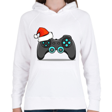 PRINTFASHION Karácsonyi gamer - Női kapucnis pulóver - Fehér női pulóver, kardigán