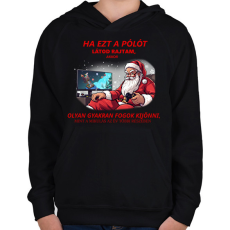 PRINTFASHION karácsonyi gamer póló - Gyerek kapucnis pulóver - Fekete