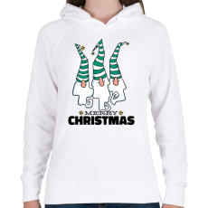 PRINTFASHION Karácsonyi gnómok - Női kapucnis pulóver - Fehér