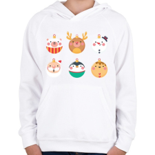 PRINTFASHION Karácsonyi gömbök - Gyerek kapucnis pulóver - Fehér gyerek pulóver, kardigán