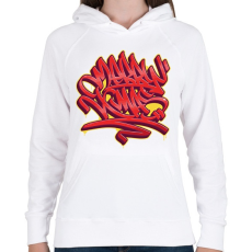 PRINTFASHION Karácsonyi graffiti - Női kapucnis pulóver - Fehér