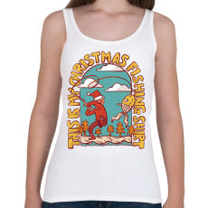 PRINTFASHION Karácsonyi horgász póló - Női atléta - Fehér