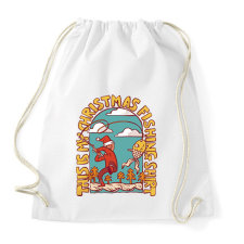 PRINTFASHION Karácsonyi horgász póló - Sportzsák, Tornazsák - Fehér tornazsák