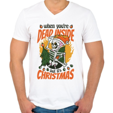 PRINTFASHION Karácsonyi humor - Férfi V-nyakú póló - Fehér