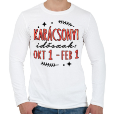 PRINTFASHION Karácsonyi időszak - Férfi hosszú ujjú póló - Fehér