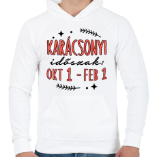 PRINTFASHION Karácsonyi időszak - Férfi kapucnis pulóver - Fehér
