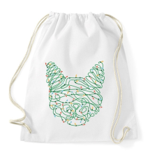 PRINTFASHION Karácsonyi izzók - cica fej - Sportzsák, Tornazsák - Fehér tornazsák