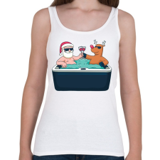 PRINTFASHION Karácsonyi jacuzzi - Női atléta - Fehér női trikó