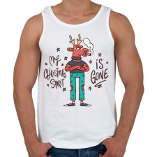 PRINTFASHION Karácsonyi kedv - kedvetlen - Férfi atléta - Fehér atléta, trikó