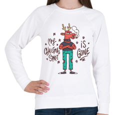 PRINTFASHION Karácsonyi kedv - kedvetlen - Női pulóver - Fehér