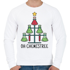 PRINTFASHION Karácsonyi kémia - Férfi pulóver - Fehér