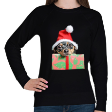 PRINTFASHION karácsonyi kiskutya - Női pulóver - Fekete