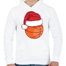 PRINTFASHION Karácsonyi kosárlabda - Férfi kapucnis pulóver - Fehér férfi pulóver, kardigán
