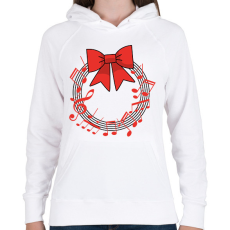 PRINTFASHION Karácsonyi koszorú - Női kapucnis pulóver - Fehér