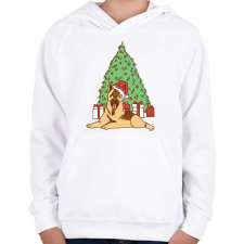 PRINTFASHION Karácsonyi kutya - Gyerek kapucnis pulóver - Fehér gyerek pulóver, kardigán