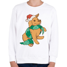PRINTFASHION Karácsonyi kutya - Gyerek pulóver - Fehér