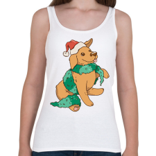 PRINTFASHION Karácsonyi kutya - Női atléta - Fehér női trikó
