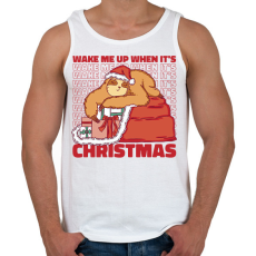 PRINTFASHION Karácsonyi lajhár - Férfi atléta - Fehér