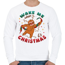 PRINTFASHION Karácsonyi lajhár - Férfi pulóver - Fehér