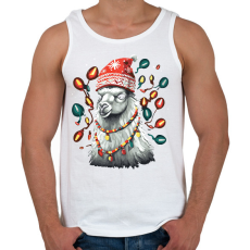 PRINTFASHION Karácsonyi láma - Férfi atléta - Fehér