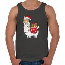 PRINTFASHION Karácsonyi láma - Férfi atléta - Sötétszürke atléta, trikó