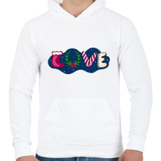 PRINTFASHION Karácsonyi love - Férfi kapucnis pulóver - Fehér