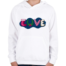 PRINTFASHION Karácsonyi love - Gyerek kapucnis pulóver - Fehér