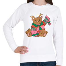 PRINTFASHION Karácsonyi maci - Női pulóver - Fehér