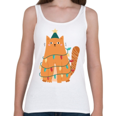 PRINTFASHION Karácsonyi macska - Női atléta - Fehér