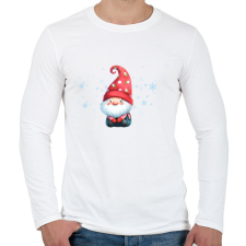 PRINTFASHION karácsonyi manó 2 - Férfi hosszú ujjú póló - Fehér férfi póló