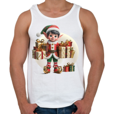 PRINTFASHION Karácsonyi manófiú - Férfi atléta - Fehér