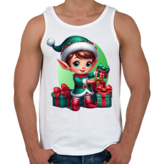 PRINTFASHION Karácsonyi manófiú - Férfi atléta - Fehér