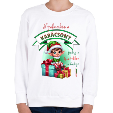 PRINTFASHION Karácsonyi manófiú - Gyerek pulóver - Fehér gyerek pulóver, kardigán