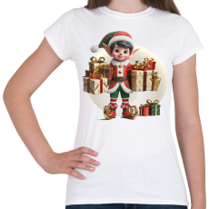 PRINTFASHION Karácsonyi manófiú - Női póló - Fehér
