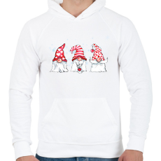 PRINTFASHION karácsonyi manók - Férfi kapucnis pulóver - Fehér
