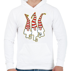 PRINTFASHION Karácsonyi manók - Férfi kapucnis pulóver - Fehér