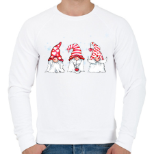 PRINTFASHION karácsonyi manók - Férfi pulóver - Fehér férfi pulóver, kardigán