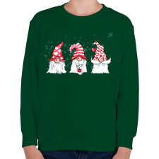 PRINTFASHION karácsonyi manók - Gyerek pulóver - Sötétzöld gyerek pulóver, kardigán