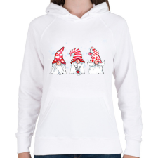 PRINTFASHION karácsonyi manók - Női kapucnis pulóver - Fehér női pulóver, kardigán