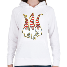 PRINTFASHION Karácsonyi manók - Női kapucnis pulóver - Fehér