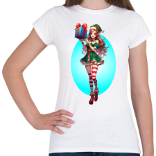 PRINTFASHION Karácsonyi manólány - Női póló - Fehér női póló