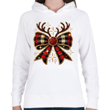 PRINTFASHION Karácsonyi masni - Női kapucnis pulóver - Fehér női pulóver, kardigán